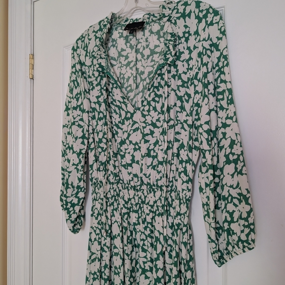 Phase Eight UK 10 Us 6 Floral Green and White Dress - Picture 3 of 10